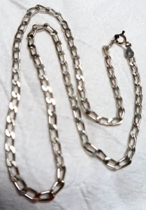 VINTAGE STERLING SILVER FIGARO LINK NECKLACE ~ 18" ~ 925 ITALY - Picture 1 of 2
