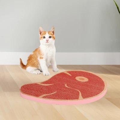 Steak Shape Cat Scratcher Cat Scratching Board Exercise Playing Decorative for - Image 1 of 4