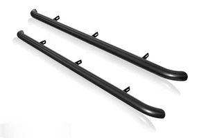 Barras laterales de acero inoxidable negras curvadas para adaptarse a Ford Transit Custom 2023+ furgoneta LWB - Imagen 1 de 4