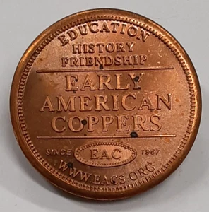 EAC Coin Club con catena disegno centesimo 27 mm medaglia rame FDC con macchie - Foto 1 di 2