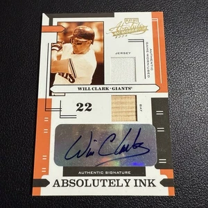 2004 Absolute Memorabilia Will Clark Giants Auto Jersey & Bat Game Used 08/65 - Picture 1 of 2
