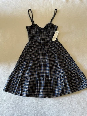 Women’s No Boundaries Flannel Dress Blue Plaid Size XXS (00) - Image 1 of 4