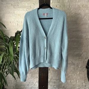 Urban Outfitters “Thea” Fuzzy V Neck Cardigan Sweater Size Small - Picture 1 of 4
