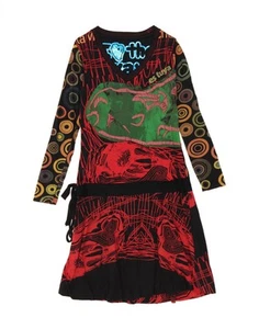DESIGUAL Womens Graphic A-Line Dress UK 12 Medium Multicoloured Geometric CE11 - Picture 1 of 4