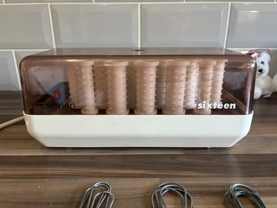 Vintage Carmen 16 Denmark Heat Haarroller Lockenwickler mit Clips - Bild 1 von 4