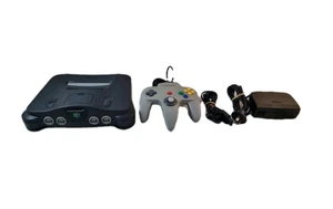 Nintendo 64 N64 Console + OEM Grey Controller Loose Joystick PAL - Foto 1 di 24