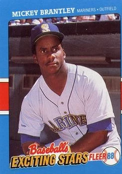 Mickey Brantley 1988 Fleer Baseball's Exciting Stars 5 Seattle Mariners Card - Image 1 of 2