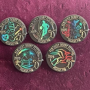 Set Of 5 Vintage 2005 Kentucky Derby Festival Lapel Pegasus Pins Pin - Picture 1 of 2