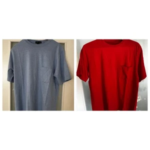 Camisetas Lands End Dos Bolsillos Hombre’s Medianas Azul y Rojo 100% Algodón - Imagen 1 de 10