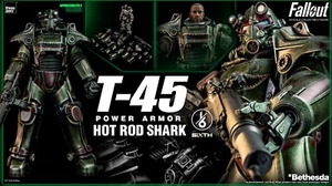 Fallout Threezero T-45 Hot Rod Shark Power Armor 1:6 Scale Figure Sideshow New - Picture 1 of 22