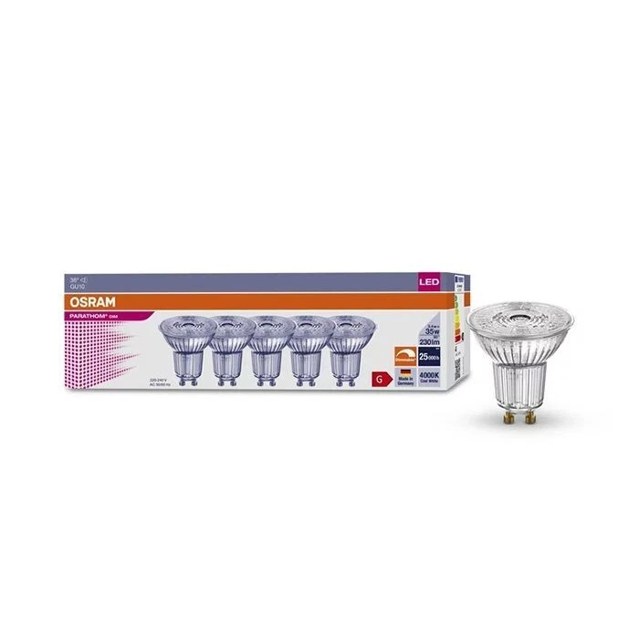 5 x Osram LED Parathom GU10 34W (35W) 230lm warmweiß (3000K) dimmbar Leuchtmittel - Bild 1 von 4