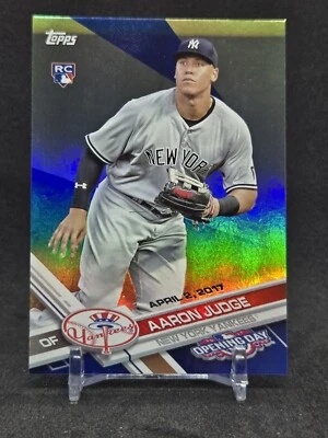 Aaron Judge 2017 Topps Opening Day Blue Rainbow Foil Rookie Card #147 Yankees - Image 1 of 2