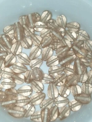 45g (50) peach drop beads lampwork glass 10mm/8mm (b2920) - Image 1 of 3