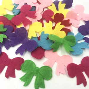 100pcs Bow-knot Felt Appliques Mixed Colors Decorative clothing Crafts 36mm - Picture 1 of 2