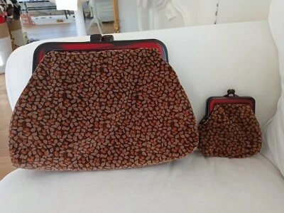 Vintage Tasche Clutch 70er Jahre mit Portemonnaie  - Bild 1 von 3