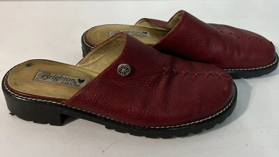 Zapatos mules Brighton Heidi para mujer de cuero nobuck talla 9,5 M rojos Foto 1 de 4