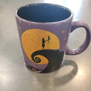 Pesadilla antes de Navidad Brillo Oro Púrpura Taza Vajilla Nuevo Jack Skelling - Imagen 1 de 3