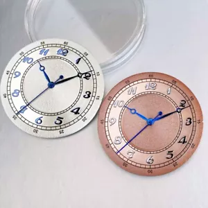 Orologio retrò 33,5 mm quadrante bianco salmone adatto vintage stile pilota NH35 NH36 movimento - Foto 1 di 12