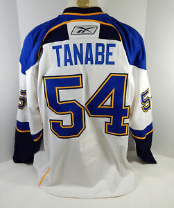 2007-08 St. Louis Blues David Tanabe #54 Game Used White Jersey DP12313