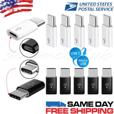 10 Pack Adapter USB (Micro USB to Type C) Converter Connector USB 3.1 to USB 2.0 - Image 1 of 4
