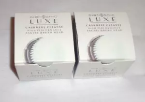 2 AUTHENTIC Clarisonic LUXE CASHMERE BRUSH HEAD Mia Smart Fit Mia 1,2,3 - Picture 1 of 5