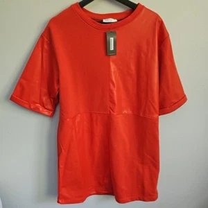 NWT Rare Apparel Galita Orange Size Large Womans Heavy Short Sleeve Blouse/Shirt - Picture 1 of 10