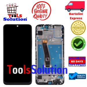 DISPLAY HUAWEI P SMART 2019 LCD PARI AD ORINALE CON FRAME BLACK VETRO SCHERMO - Imagen 1 de 3