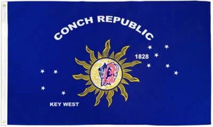 Bandera "KEY WEST CONCH REPUBLIC" 3x5 pies poliéster bandera letrero estado FL - Imagen 1 de 6