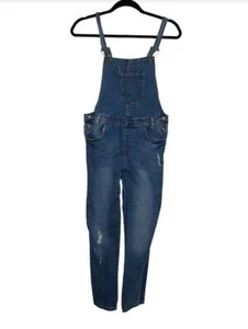 Zara Sz 13/14 Girl's Blue Adjustable Straight Leg Denim Jeans Overalls - Picture 1 of 10