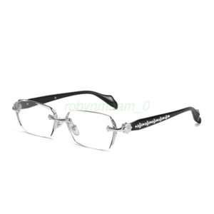 AUS Unisex Retro Rimless Reading Glasses Lens Anti Blue Light Frameless Glasses - Picture 1 of 8