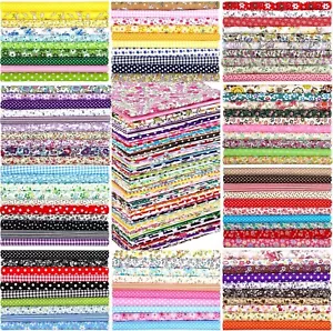 100 Pcs 8 x 8 Inch Cotton Fabric Bundle Pre Cut Quilt Squares Multi Color - Picture 1 of 4