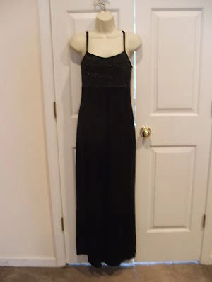 NWT Jumping Joy,  Black/SILVER VELVET  formal ocassion gown dress size jr. med - Image 1 of 3