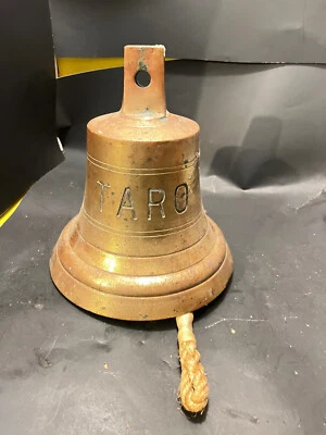 Auténtico 18,6 lb.  Campana de barco con clapper firmada TARO de Pocono Mountains Pa. Foto 1 de 4
