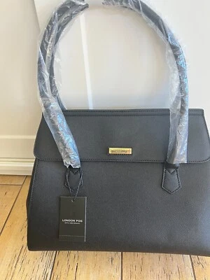 New London Fog Collection Black KINSLEY Tote Large Purse LFS22414-BLAK - Image 1 of 4