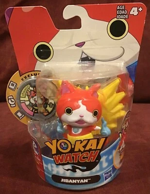 Yo-Kai 手表 JIBANYAN 2-1/2 英寸可动人偶带奖章 全新带盒 — 第 1/2 张图片