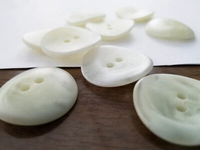 Buttons, about 1 inch, off white, 2 holes. 24 pc - Image 1 of 3