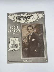 Grieving for You by Joe Gibson Ribaud Gold Vintage Sheet Music 1920 - Picture 1 of 6