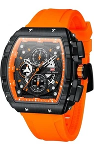 Luxury Mens Watch Orange Band  - Picture 1 of 6