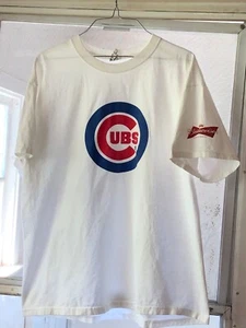 Vintage Y2K Chicago Cubs & Budweiser Heavy Weight Cotton Shirt XL - Picture 1 of 6
