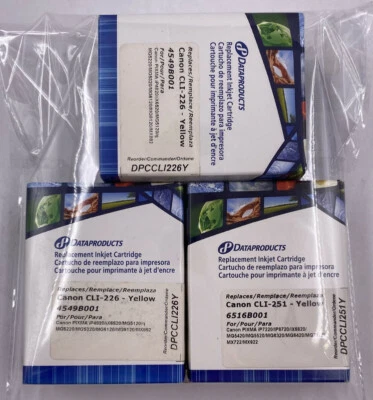 DATAPRODUCTS 2* CLI-226 1* CLI-251 YELLOW INK CARTRIDGE REPLACEMENT FOR CANON - Image 1 of 2