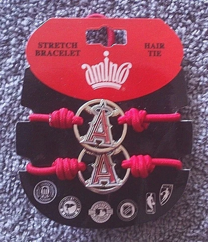 MLB Los Angeles ANGELS Stretch Bracelet and/or Hair Tie - New Cover