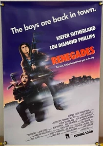 RENEGADES ROLLED ORIGINAL ONE SHEET MOVIE POSTER KIEFER SUTHERLAND (1989) - Picture 1 of 1