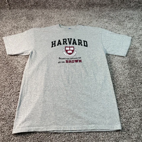Vintage HARVARD UNIVERSITY Shirt Men Large Champion "Cause Can't Get into BROWN" Cover