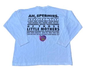 Camiseta de Colección Años 90 Extraño Esperma Oscuro Eggies Spermies XL Blanca Hecha en EE. UU. - Imagen 1 de 9