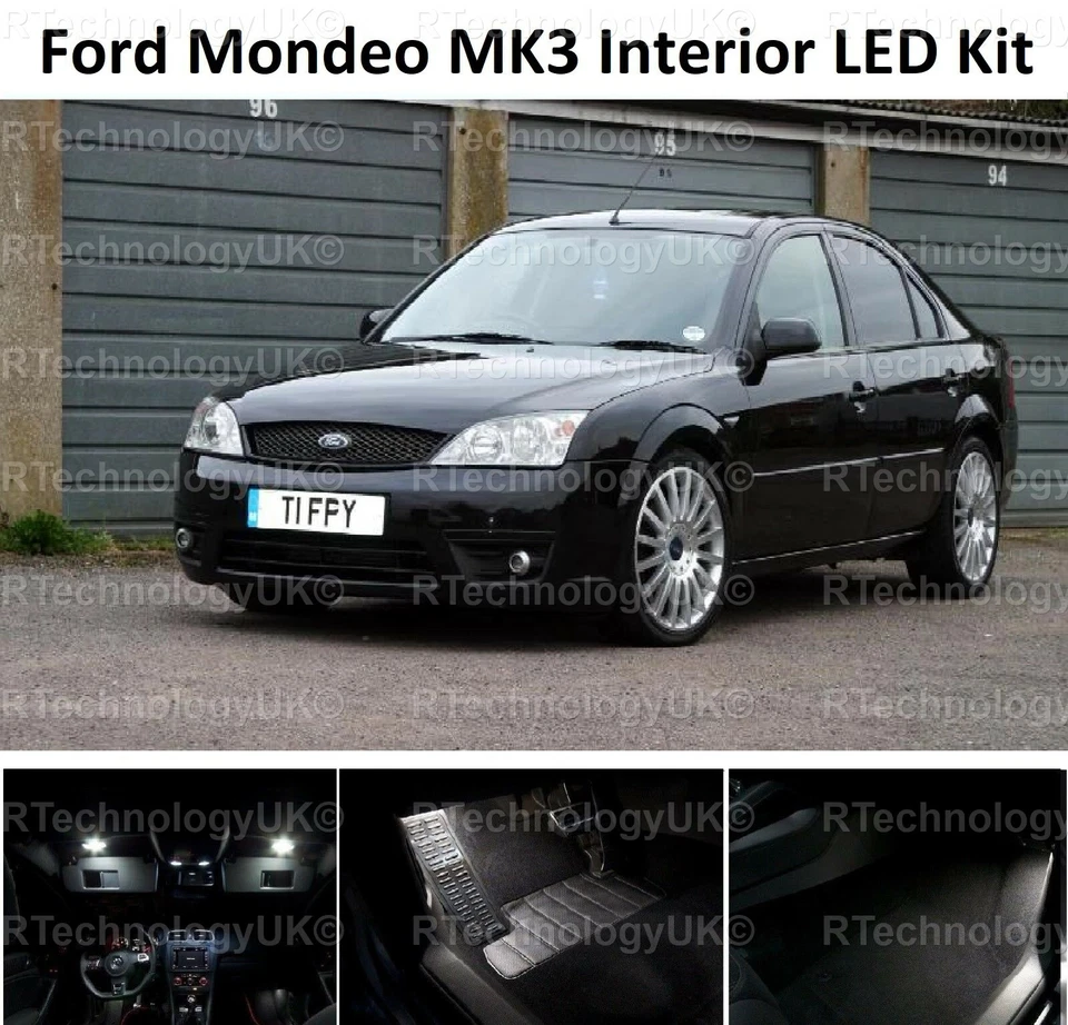 KIT DE LUCES LED DE LUJO FORD MONDEO MK3 00-07 BLANCO ACTUALIZACIÓN INTERIOR SIN ERRORES Foto 1 de 1