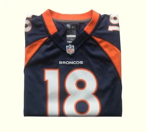 NIKE NFL DENVER BRONCOS FOOTBALL VTG Y2K PEYTON MANNING JERSEY YOUTH SZ L 2012 - Picture 1 of 5