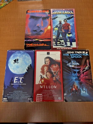 Vintage VHS Lot of 5 – Days of Thunder, E.T., Willow, Star Trek, Iron Eagle - Image 1 of 4
