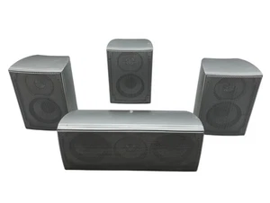 set of 4 Surround Sound Speaker System In Silver Finish works READ - Picture 1 of 24