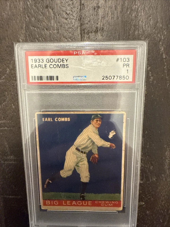 Goudey Earle Combs 1933 PSA 1 #103 Foto 1 de 1
