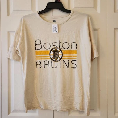 Camiseta para mujer Boston Bruins NHL S 4/6 beige con licencia oficial nueva con etiquetas Foto 1 de 4